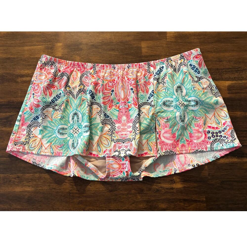 Swim by Cacique Women’s 16 Bathing Suit Bottom Skirt Skort Plus Size Swimwear